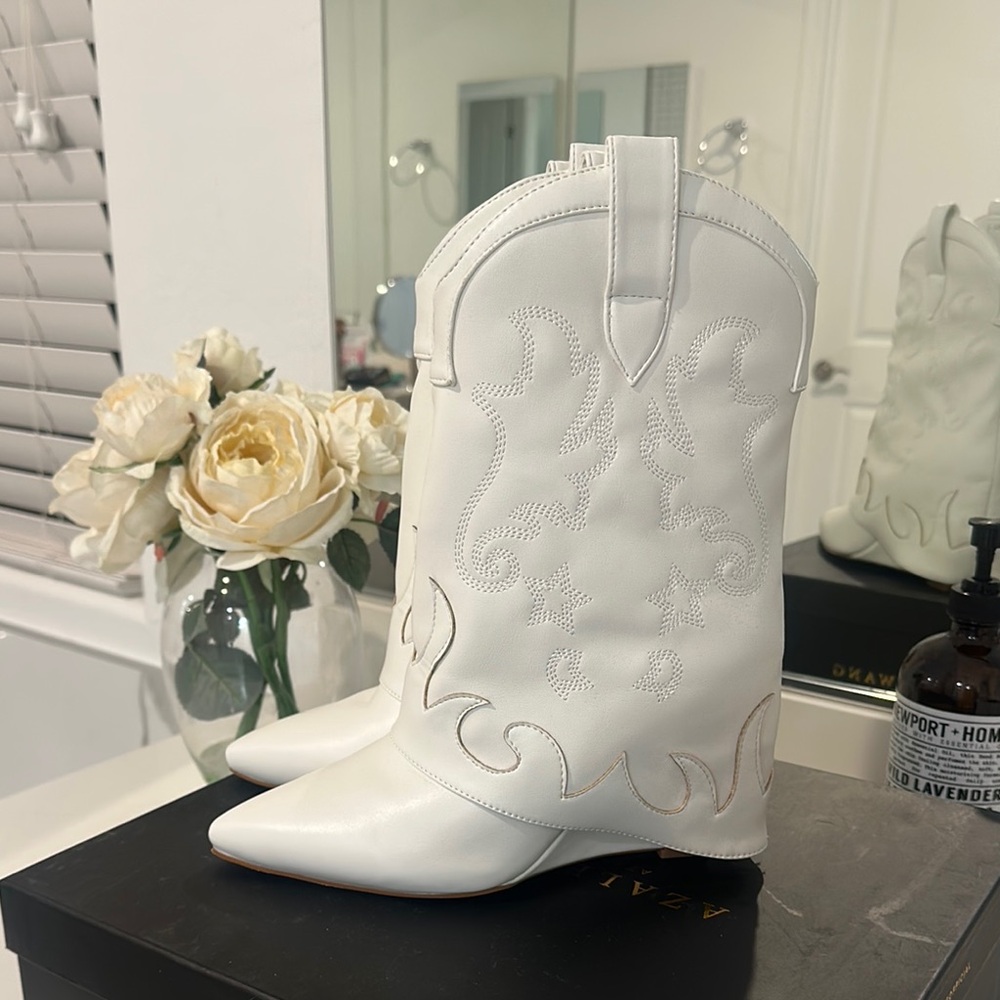 White Western Boots